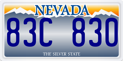 NV license plate 83C830
