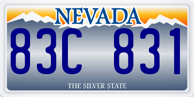 NV license plate 83C831