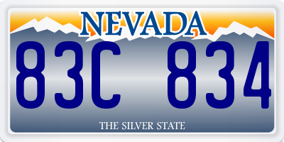 NV license plate 83C834