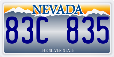 NV license plate 83C835