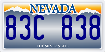 NV license plate 83C838