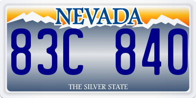 NV license plate 83C840