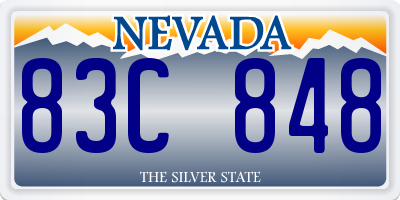 NV license plate 83C848