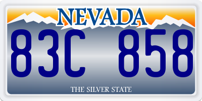 NV license plate 83C858