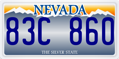 NV license plate 83C860