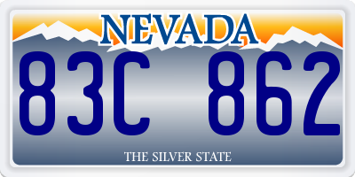 NV license plate 83C862