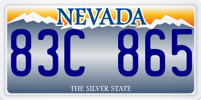 NV license plate 83C865