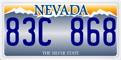 NV license plate 83C868