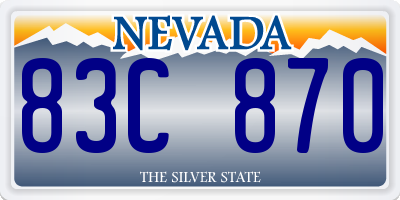 NV license plate 83C870