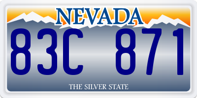 NV license plate 83C871