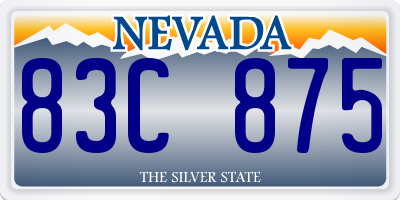 NV license plate 83C875