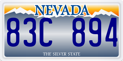 NV license plate 83C894