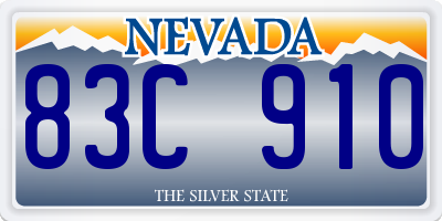 NV license plate 83C910