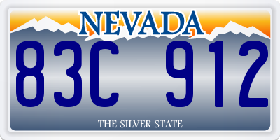 NV license plate 83C912