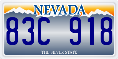 NV license plate 83C918