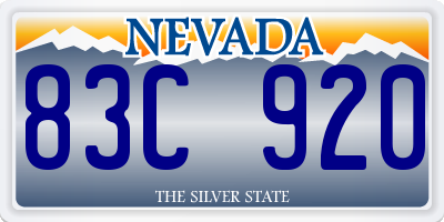 NV license plate 83C920