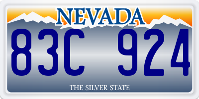 NV license plate 83C924