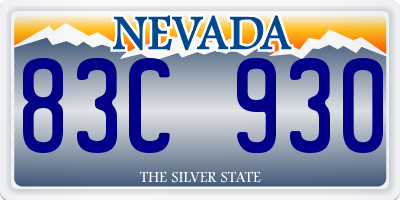 NV license plate 83C930