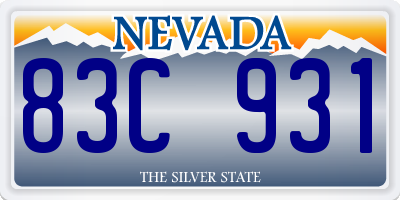 NV license plate 83C931