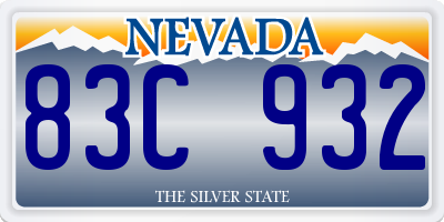 NV license plate 83C932