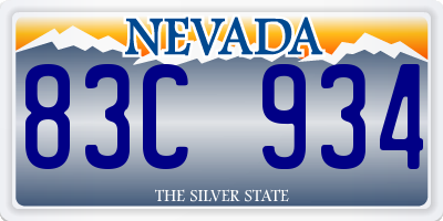 NV license plate 83C934