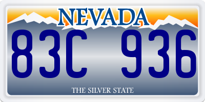 NV license plate 83C936