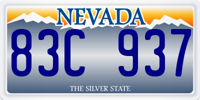 NV license plate 83C937