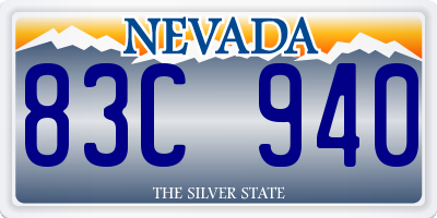 NV license plate 83C940