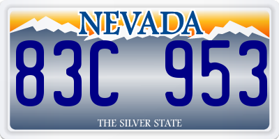 NV license plate 83C953