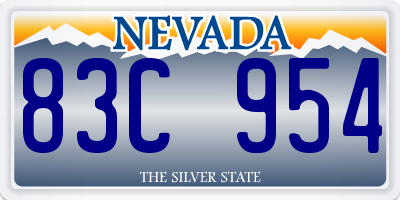 NV license plate 83C954