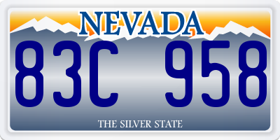 NV license plate 83C958