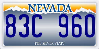 NV license plate 83C960