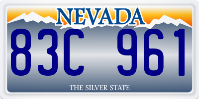 NV license plate 83C961