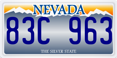 NV license plate 83C963