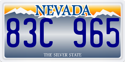 NV license plate 83C965
