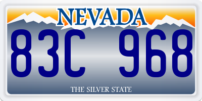 NV license plate 83C968