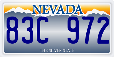 NV license plate 83C972