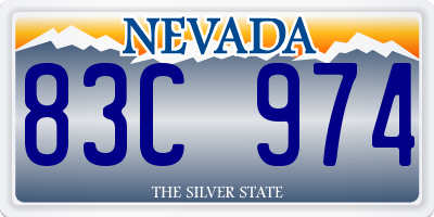 NV license plate 83C974