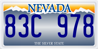 NV license plate 83C978