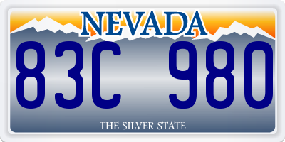 NV license plate 83C980