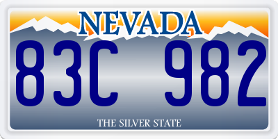 NV license plate 83C982