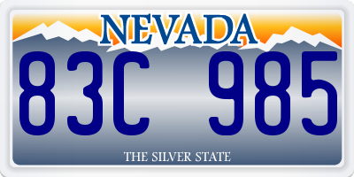 NV license plate 83C985