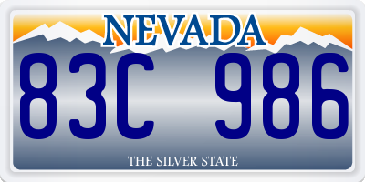 NV license plate 83C986