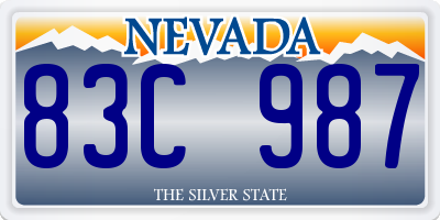 NV license plate 83C987