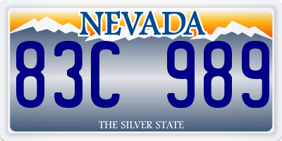 NV license plate 83C989