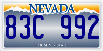 NV license plate 83C992