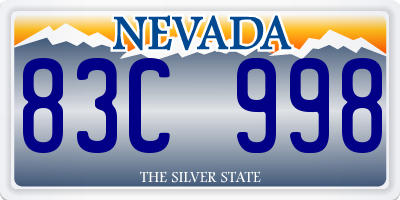 NV license plate 83C998