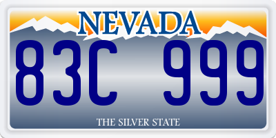 NV license plate 83C999