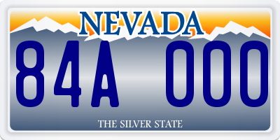 NV license plate 84A000