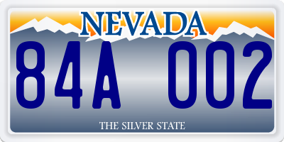 NV license plate 84A002